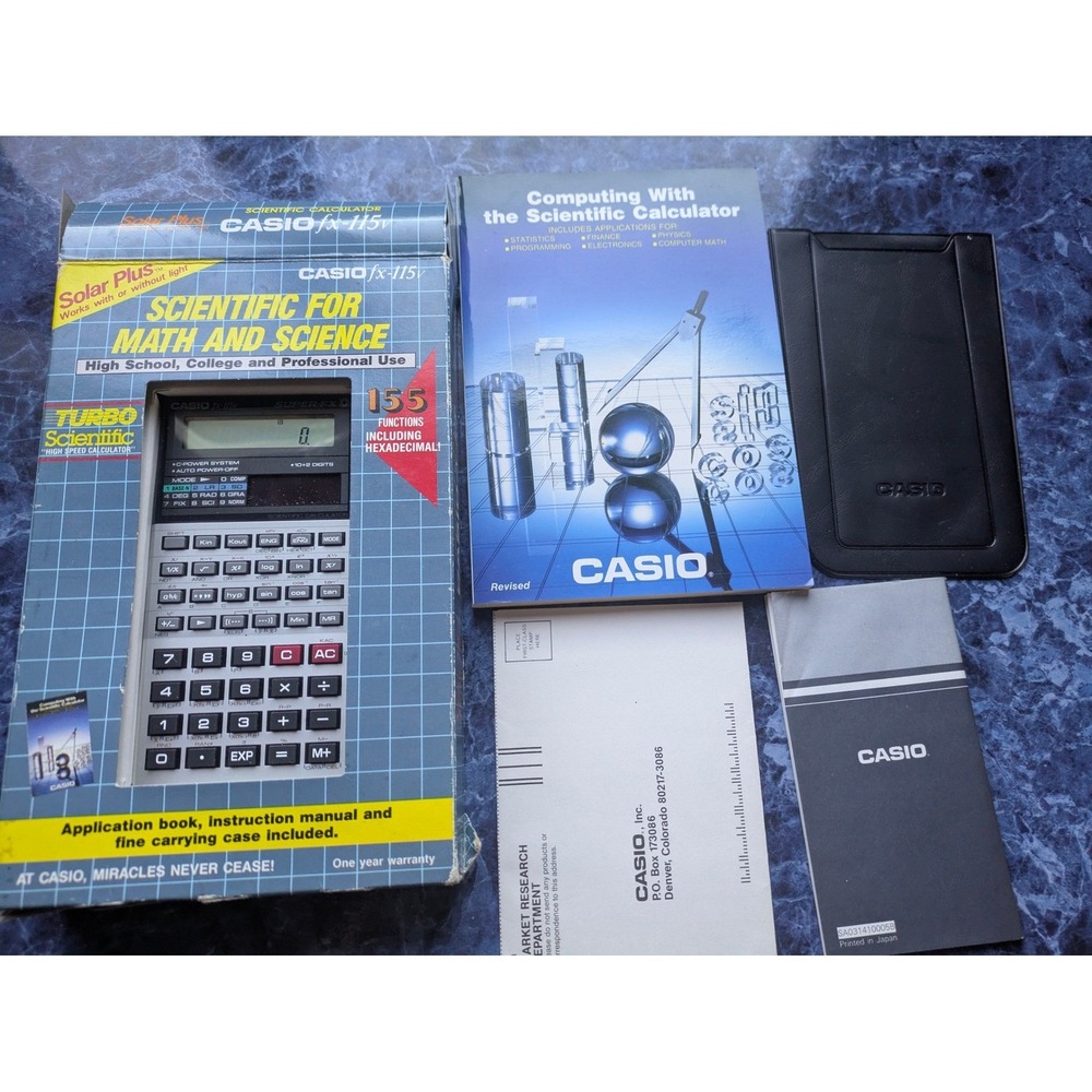 Casio fx-115v Scientific Calculator Solar Plus With Box Manual Super-FX #101